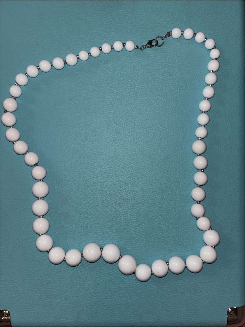 White Beaded Necklace - Classic Minimalist Design